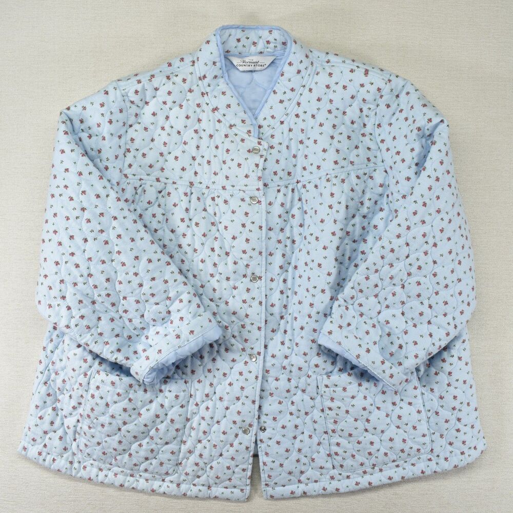Vermont Country Store Snap Front Floral House Coat 3X 4X